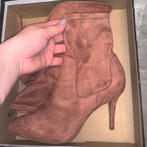 Dark Dusty Rose Sock Boots Size 7